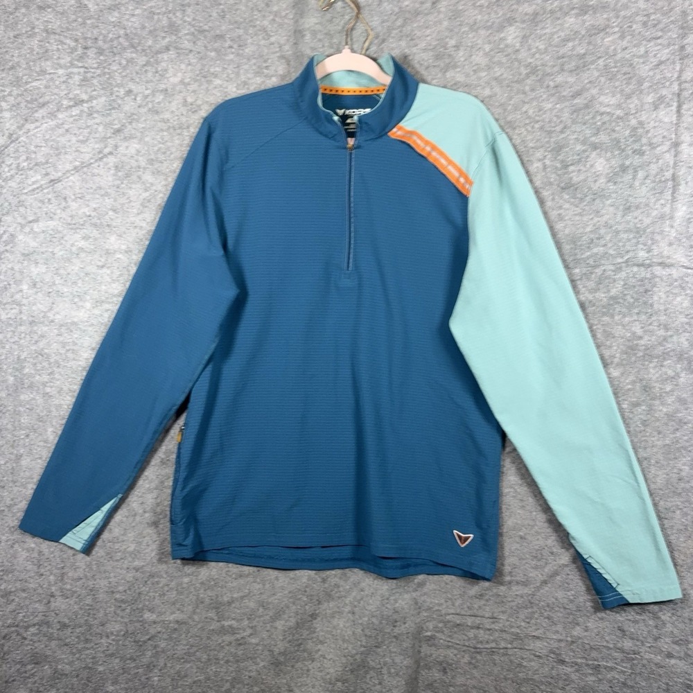Korsa Pullover Mens Sz M Blue Roadrunner Performance 1/4 Zip‎ Long Sleeve